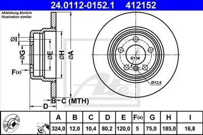 ATE 24.0112-0152.1 - féktárcsa BMW