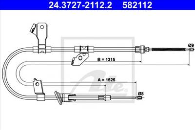 ATE 24.3727-2112.2 - Kézifék bowden MITSUBISHI