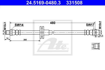 ATE 24.5169-0480.3 - fékcső BMW