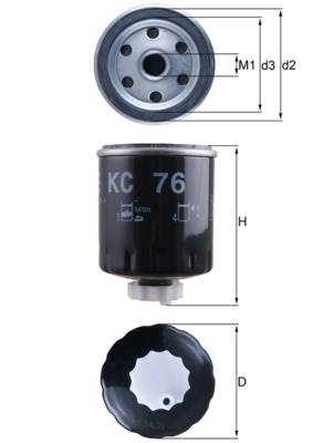 MAHLE KC 76 - Üzemanyagszűrő MITSUBISHI RENAULT VOLVO