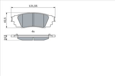 BOSCH 0 986 424 840 - fékbetétkészlet, tárcsafék TOYOTA