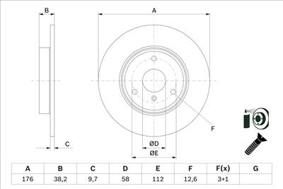 BOSCH 0 986 479 E74 - féktárcsa SMART