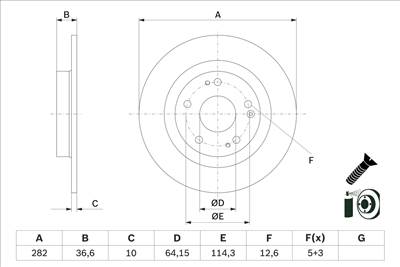 BOSCH 0 986 479 G90 - féktárcsa HONDA