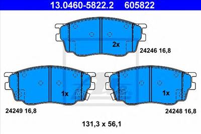 ATE 13.0460-5822.2 - fékbetét MAZDA