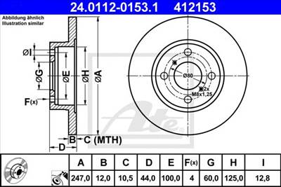 ATE 24.0112-0153.1 - féktárcsa OPEL SUZUKI VAUXHALL