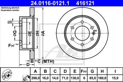 ATE 24.0116-0121.1 - féktárcsa MERCEDES-BENZ VW