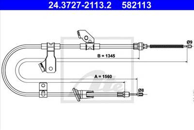 ATE 24.3727-2113.2 - Kézifék bowden MITSUBISHI