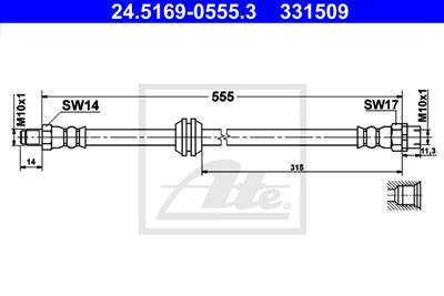 ATE 24.5169-0555.3 - fékcső BMW