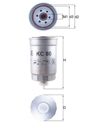 MAHLE KC 80 - Üzemanyagszűrő AUDI LAND ROVER PEUGEOT SKODA VW