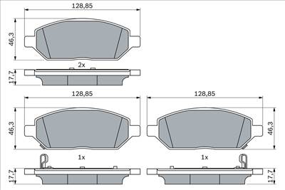 BOSCH 0 986 424 842 - fékbetétkészlet, tárcsafék OPEL VAUXHALL