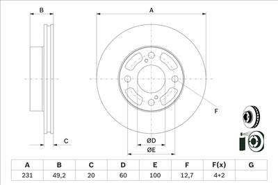 BOSCH 0 986 479 G91 - féktárcsa SUZUKI