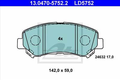 ATE 13.0470-5752.2 - fékbetét NISSAN SUZUKI