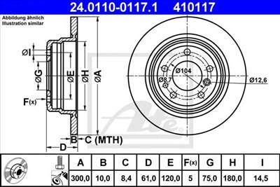 ATE 24.0110-0117.1 - féktárcsa BMW