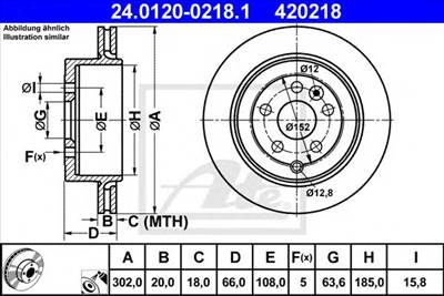 ATE 24.0120-0218.1 - féktárcsa LAND ROVER