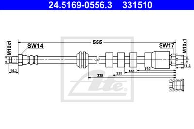 ATE 24.5169-0556.3 - fékcső BMW
