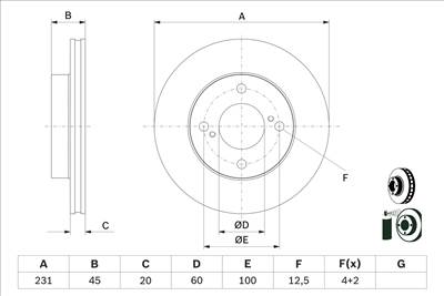 BOSCH 0 986 479 G92 - féktárcsa SUZUKI