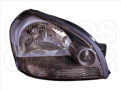 Hyundai Tucson 2004-2009 - Fényszóró H4 jobb, fekete házas (motoros) DEPO