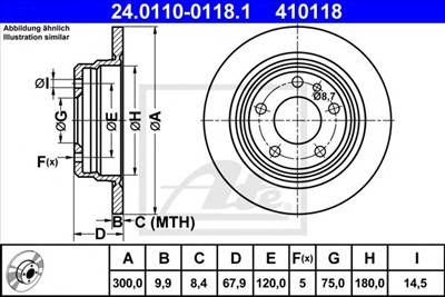 ATE 24.0110-0118.1 - féktárcsa BMW