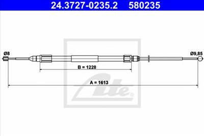 ATE 24.3727-0235.2 - Kézifék bowden BMW