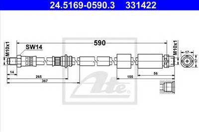 ATE 24.5169-0590.3 - fékcső BMW