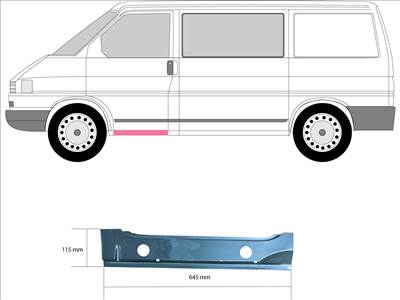 VW T4 1996-2003 Caravelle/Multivan - Belső küszöb bal