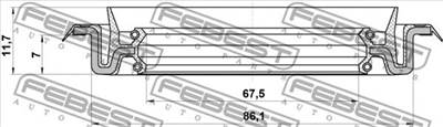 FEBEST 95TCS-69860712X - tömítőgyűrű, kerékagy FORD FORD AUSTRALIA FORD USA MAZDA