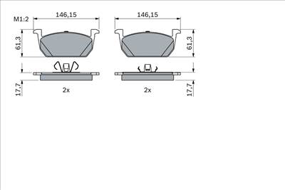 BOSCH 0 986 424 846 - fékbetétkészlet, tárcsafék AUDI SEAT SKODA VW