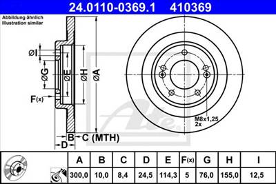 ATE 24.0110-0369.1 - féktárcsa HYUNDAI
