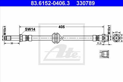 ATE 83.6152-0406.3 - fékcső BMW