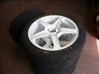 4x108 17" Ford alufelni, Pirelli rallye-slick gumikkal