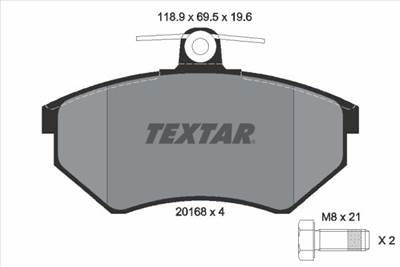 Fékbetét készlet TEXTAR 2016804 for VW, SEAT, AUDI, SKODA, …