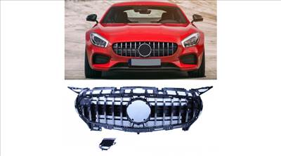 Mercedes Benz C190 AMG GT 2ajtós 2014-2017 króm - lakk fekete hűtőrács Panamerica AMG GT stílusban