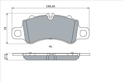 BOSCH 0 986 424 847 - fékbetétkészlet, tárcsafék PORSCHE