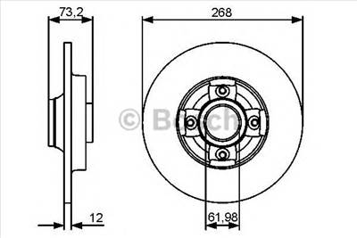 BOSCH 0 986 479 383 - féktárcsa CITROËN DS PEUGEOT