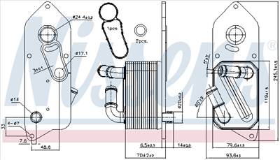 NISSENS 90892 - Olajhűtő, motorolaj FORD