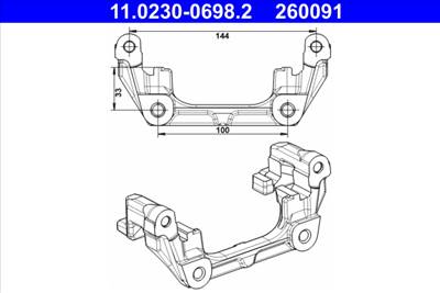 ATE 11.0230-0698.2 - féknyereg tartó FORD MAZDA VOLVO