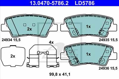 ATE 13.0470-5786.2 - fékbetét HYUNDAI KIA SSANGYONG