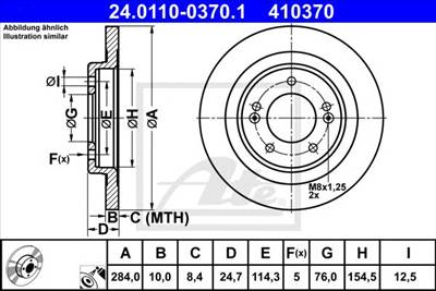 ATE 24.0110-0370.1 - féktárcsa HYUNDAI