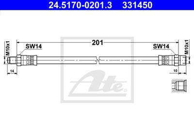 ATE 24.5170-0201.3 - fékcső BMW STEYR