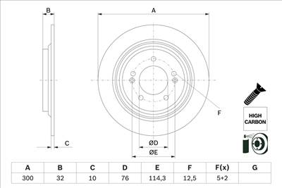 BOSCH 0 986 479 H01 - féktárcsa HYUNDAI KIA