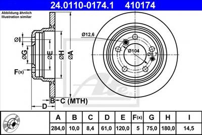 ATE 24.0110-0174.1 - féktárcsa BMW
