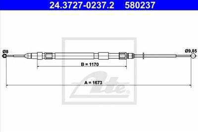 ATE 24.3727-0237.2 - Kézifék bowden BMW