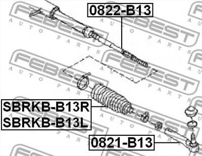 FEBEST SBRKB-B13R - kormánymű gumiharang SUBARU