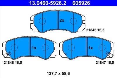 Fékbetét készlet ATE 13.0460-5926.2 for OPEL, VAUXHALL, ISUZU