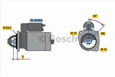 BOSCH 0 986 022 800 - önindító DACIA MERCEDES-BENZ NISSAN RENAULT