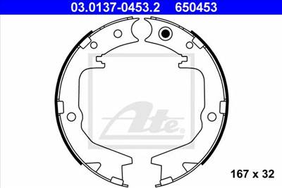 ATE 03.0137-0453.2 - kézifék fékpofakészlet MITSUBISHI