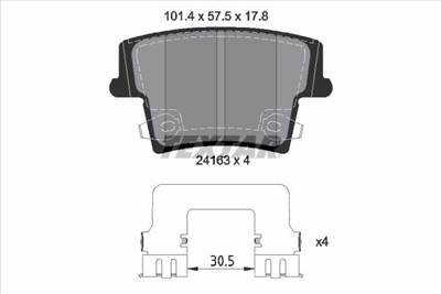 Fékbetét készlet TEXTAR 2416303 for CHRYSLER, LANCIA, FIAT, DODGE