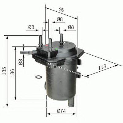 BOSCH 0 450 907 008 - Üzemanyagszűrő NISSAN RENAULT