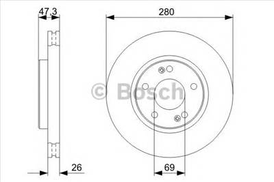 BOSCH 0 986 479 C07 - féktárcsa FORD HYUNDAI HYUNDAI (BEIJING) KIA