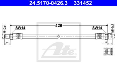 ATE 24.5170-0426.3 - fékcső MERCEDES-BENZ